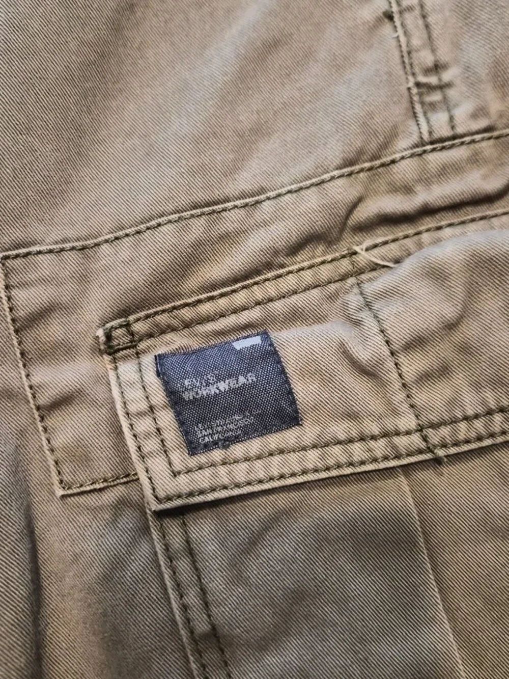 Vintage Levis Cargo Shorts Men 32 Olive Green Canvas 100% Cotton Work Y2K G595